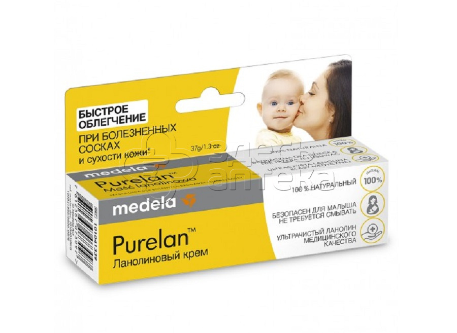 Медела Пурелан ланолиновый крем для гигиенического ухода за сосками кормящих матерей и от трещин на сухой коже туба 37г 1254₽