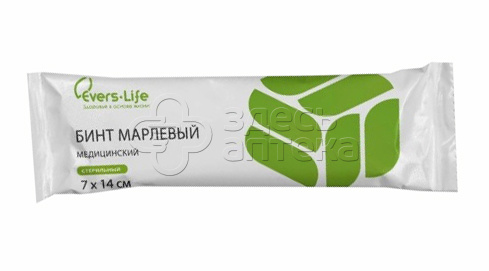 Бинт Эвтекс 7м х 14см марлевый медицинский стерильный в индивидуальной упаковке 1 шт 77₽