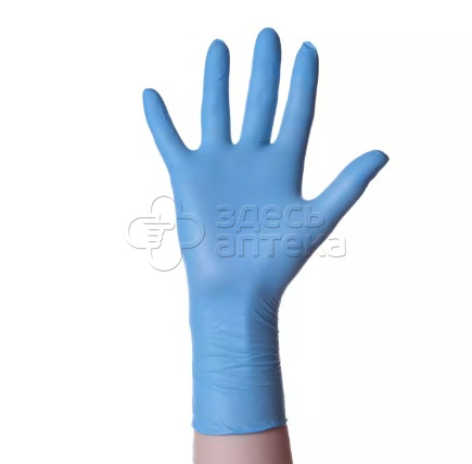 Перчатки диагностические нитриловые nitrylex PF PROTECT непудренные текстурированные на пальцах размер L 1 пара 45₽