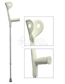 Костыль-Канадка  BWell WR-322 серый облегченный регулировка высоты литая гибкая манжета на предплечье нагрузка до 100 кг 1582₽