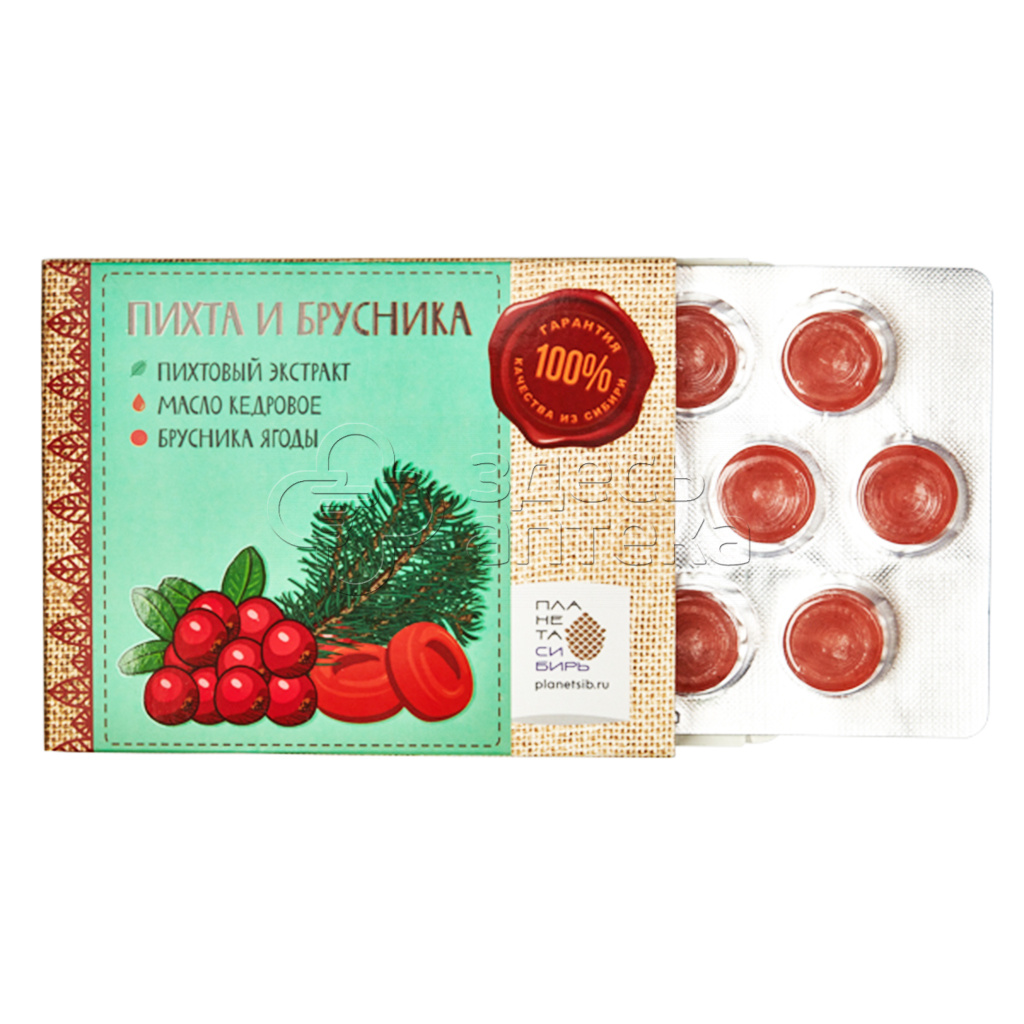 Леденцы Планета Сибирь Пихта и брусника 48г 118₽