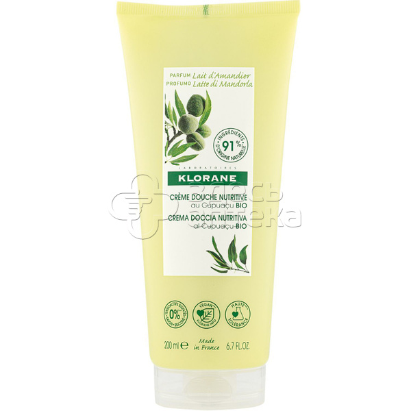 Клоран крем для душа питательный молочко миндаля с органическим маслом купуасу для детей с 3 лет и взрослых туба, 200 мл