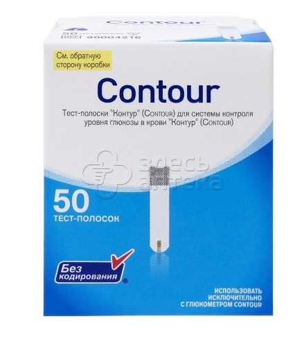 Тест-полоски Контур 50 шт 1286₽