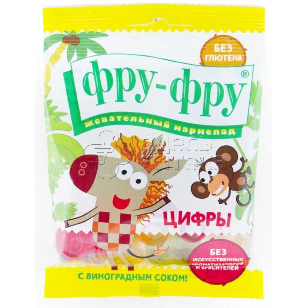 Мармелад жевательный Фру-Фру Зебра в клеточку цифры 30г 125₽