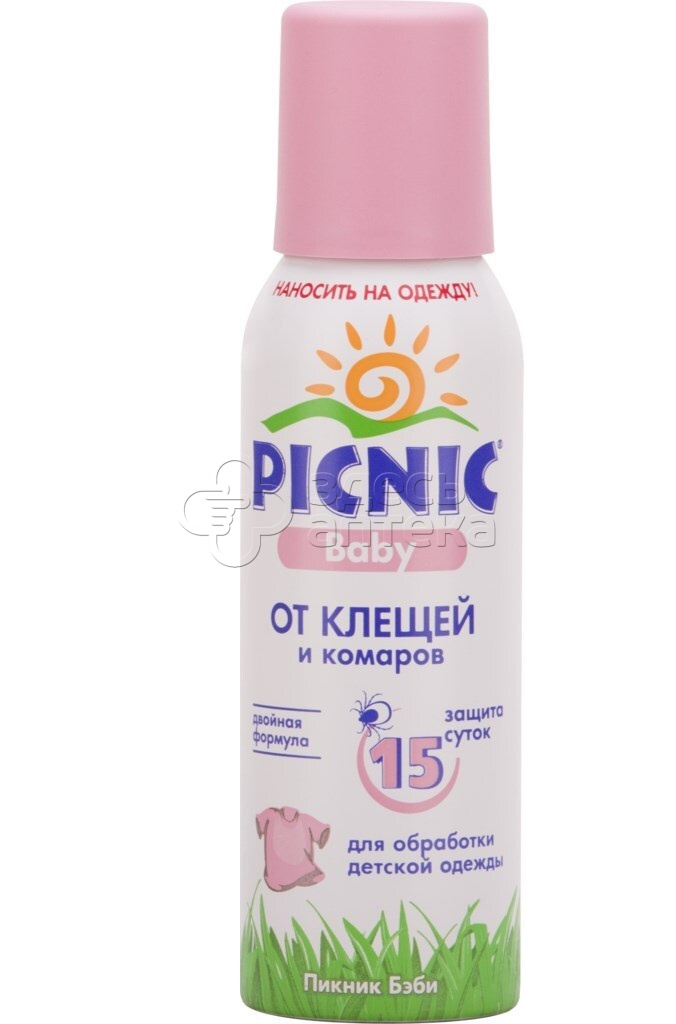 Средство репеллентное Пикник бэби аэрозоль от клещей и комаров баллон 125 мл 237₽