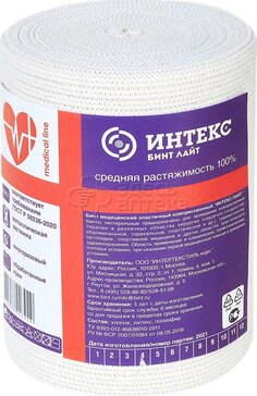 Бинт эластичный 8смх5м с застежкой средней растяжимости ИНТЕКС-ЛАЙТ 1 шт 246₽