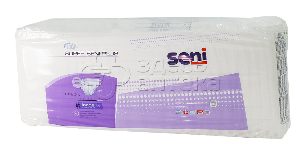 Подгузники для взрослых Супер Сени Плюс L100 - 150 см 30 шт 4513₽