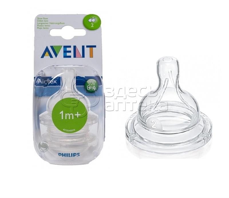 Avent соска силиконовая медленный поток SCF-63227 2 шт 692₽