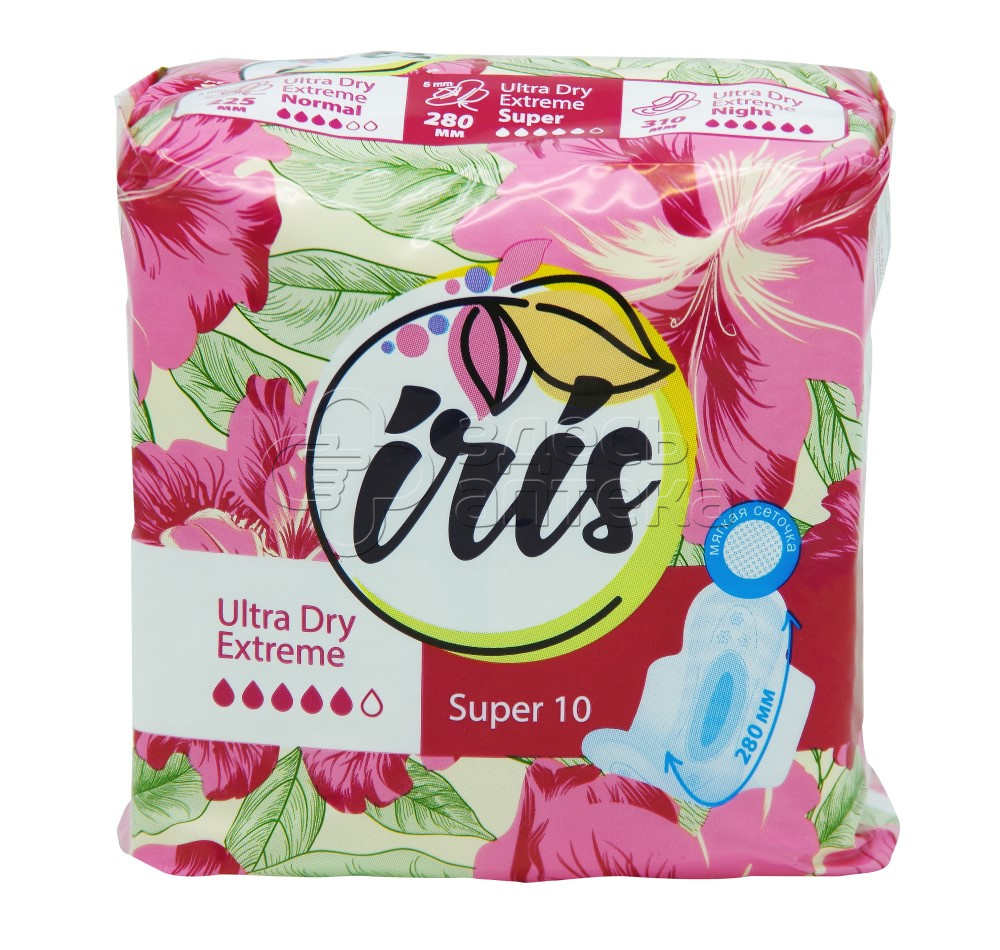 Прокладки IRIS Ultra Dry Extrem Super 10 шт 249₽