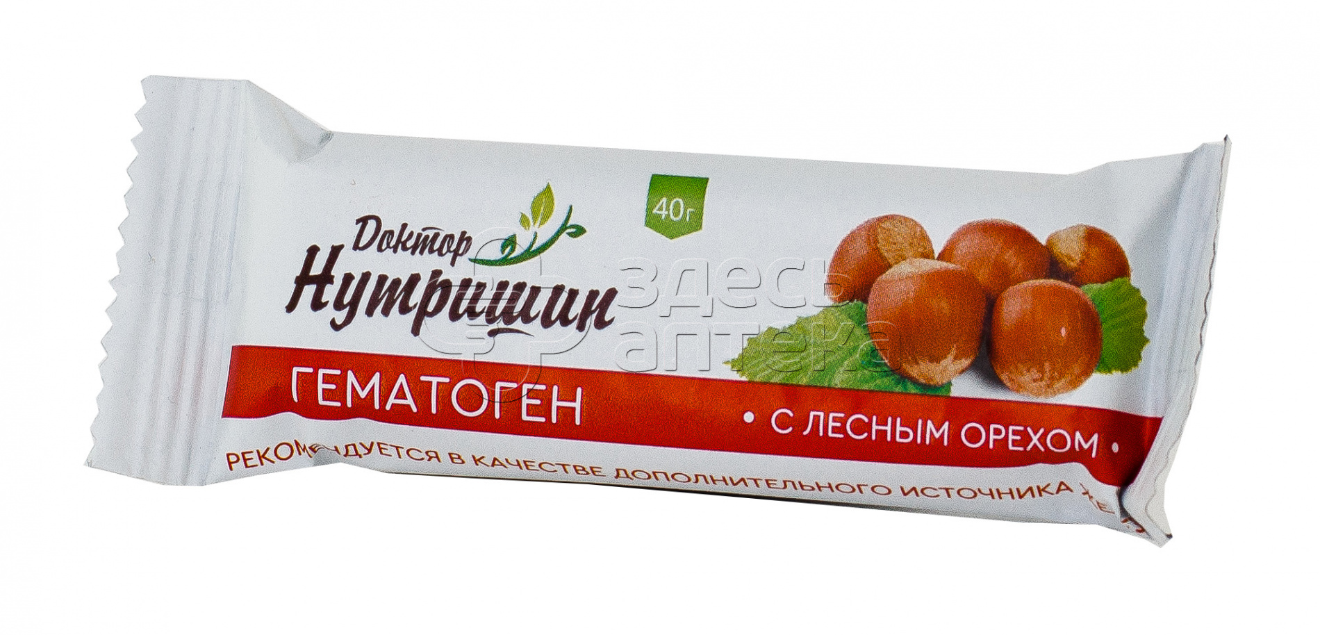 Гематоген Народный с лесным орехом Доктор Нутришин 40г 65₽