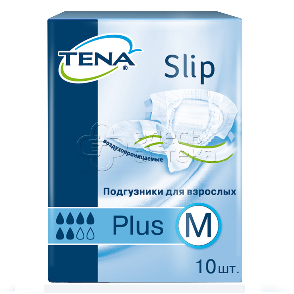 Подгузники двзрослых Tena Slip Plus разм M 10шт 1218₽