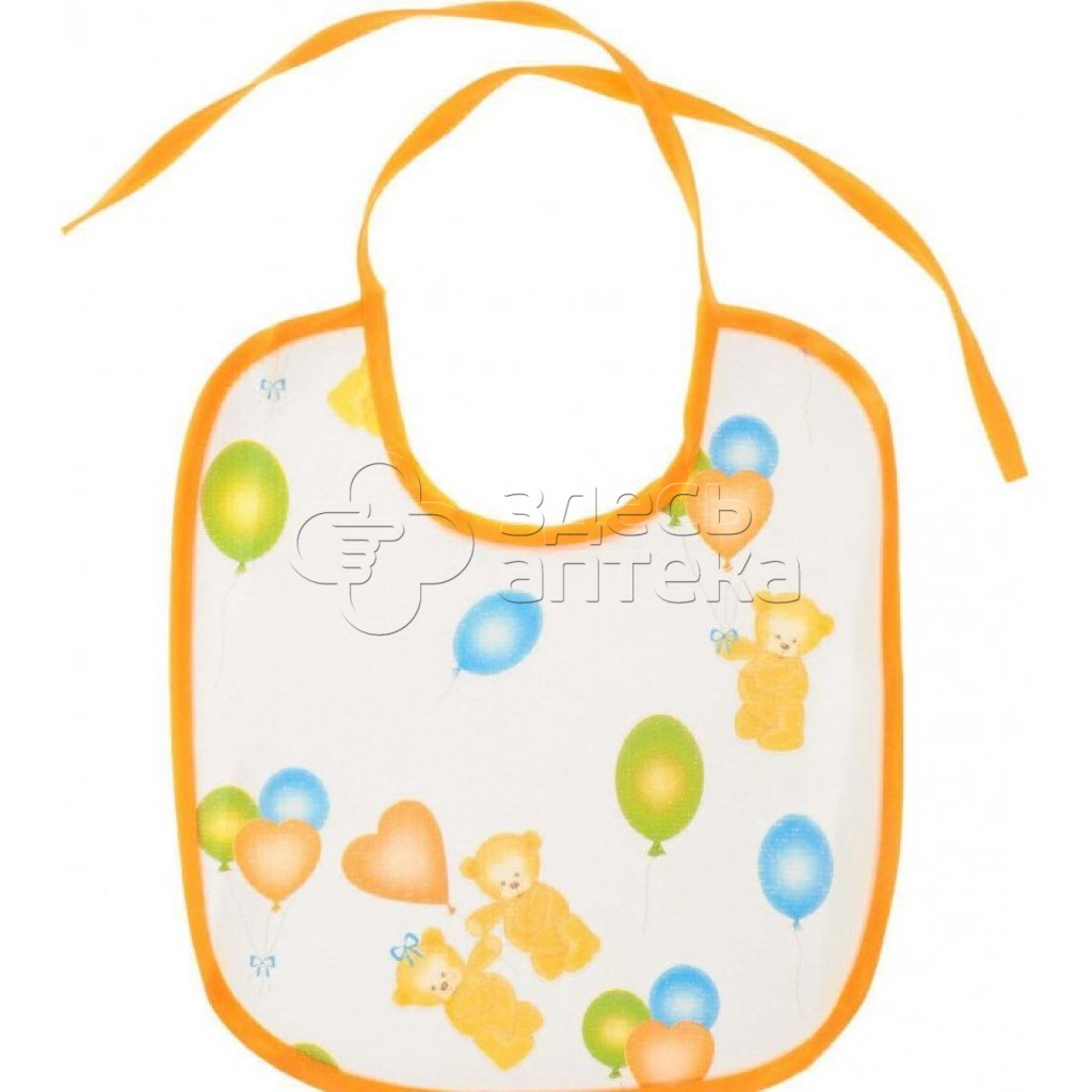 Дино и Рино Нагрудник-слюнявчик на липучке непромокаемый с ПВХ покрытием 20х22см 235₽