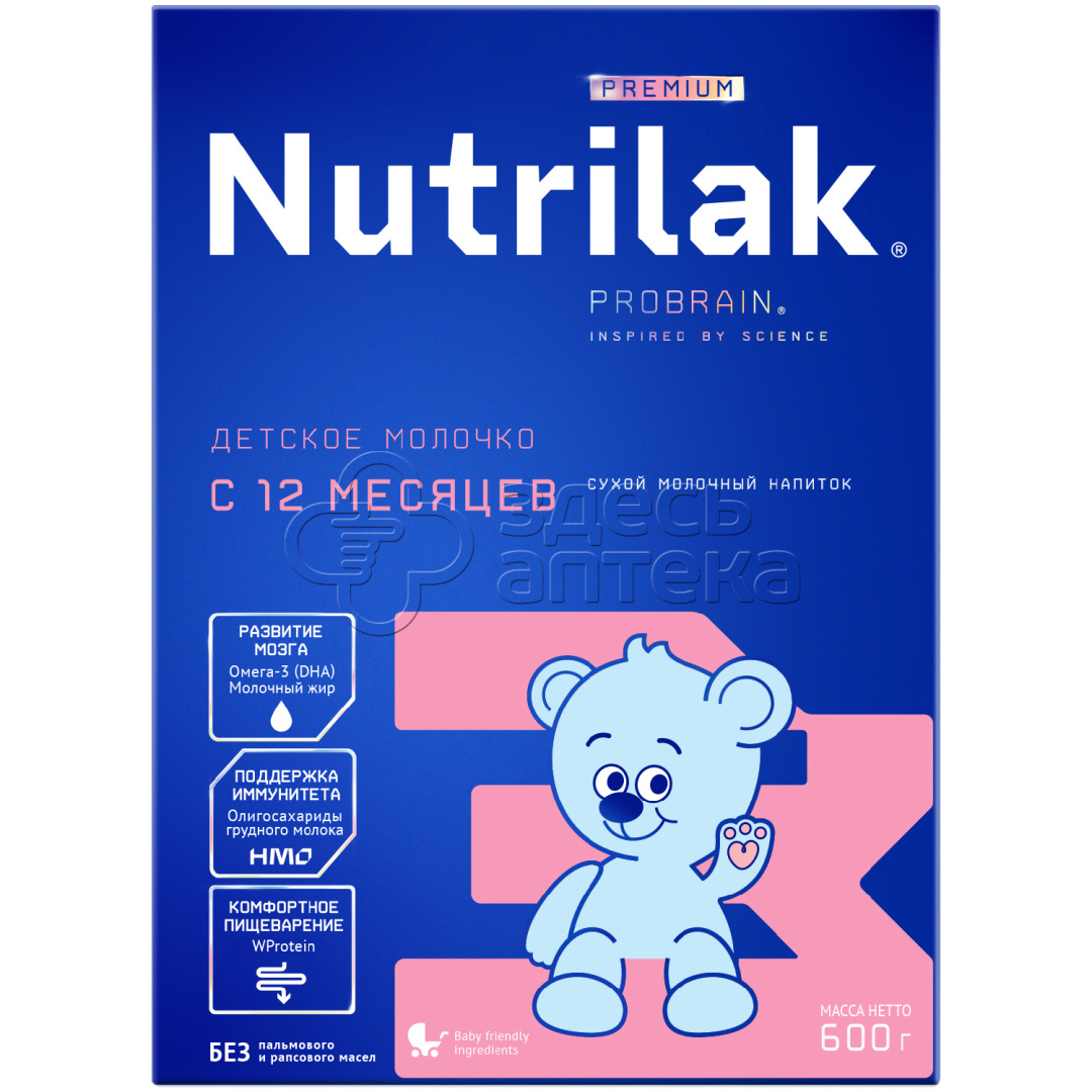 Nutrilak  Смесь детская  молочная Нутрилак Премиум 3 с 12 мес без пальмового масла 600 г 924₽
