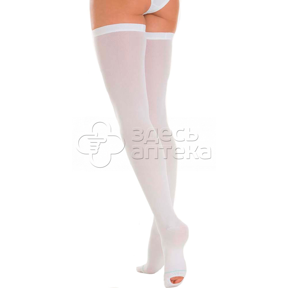 Чулки RelaXsan Medicale Anti-Embolism Релаксан на резинке антиэмболические К1 18-23 мм рт ст белые артикул M2370А размер 1S 1368₽