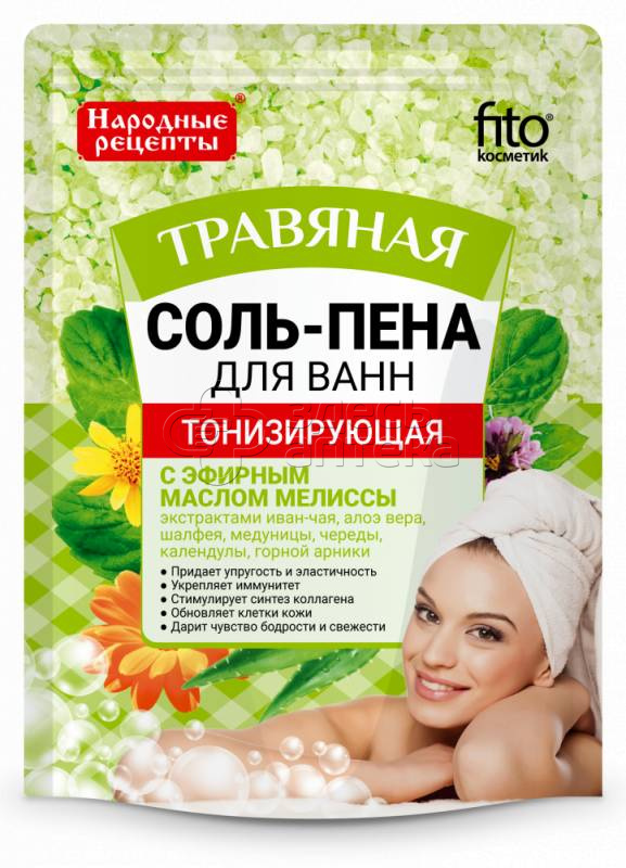 Fito Косметик Народные Рецепты соль-пена для ванн тонизирующая травяная 2000 105₽