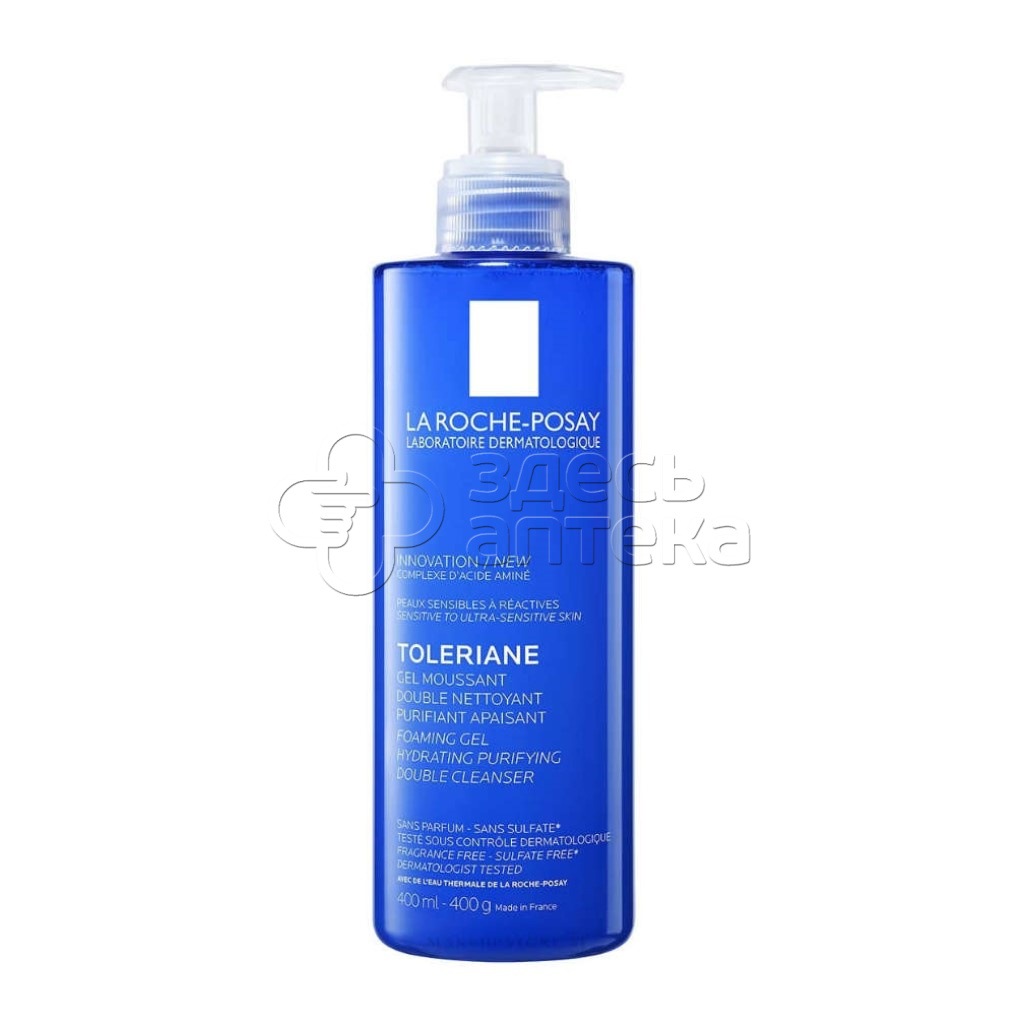 Ля Рош-Позе Толеран очищающая гель-пенка для лица двойного действия 400 мл 2618₽