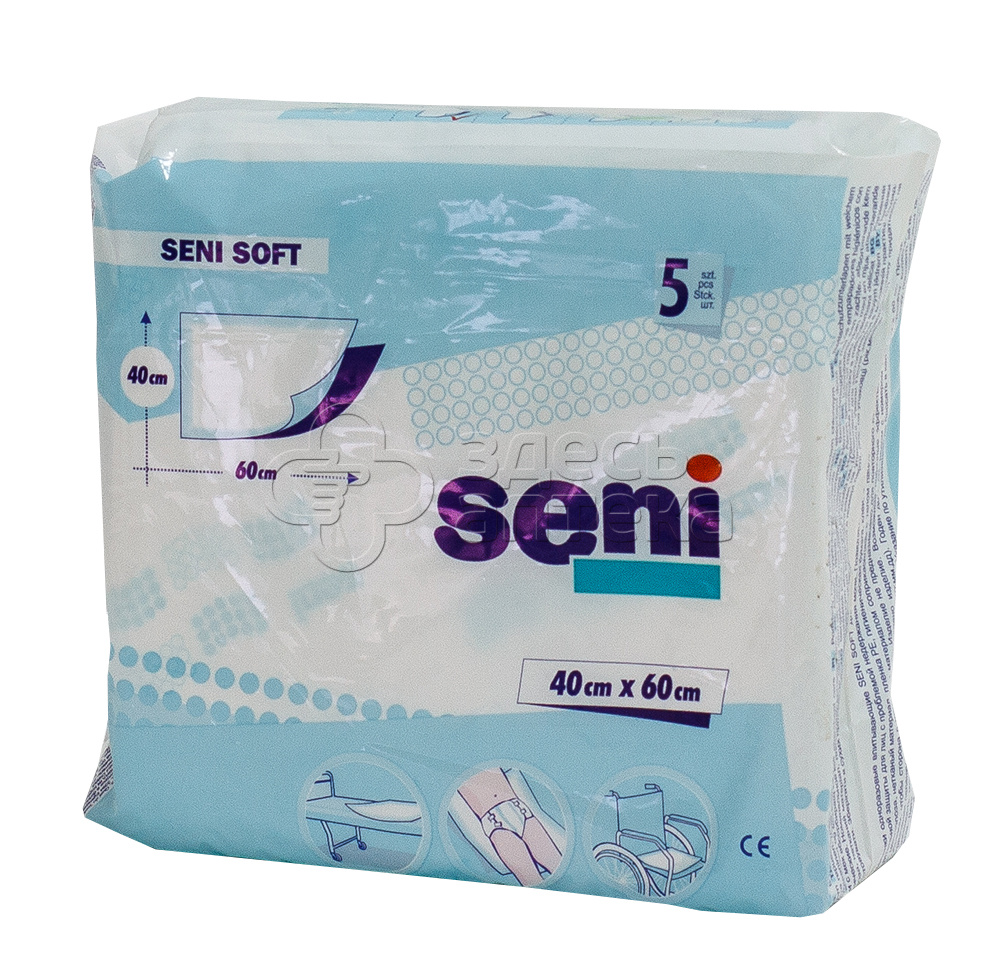 Пеленка впитывающая Seni Soft 40х60см 5шт 223₽