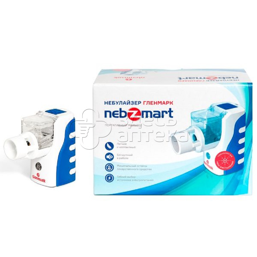 Ингалятор небулайзер Гленмарк Nebzmart портативный MBPN002 6800₽