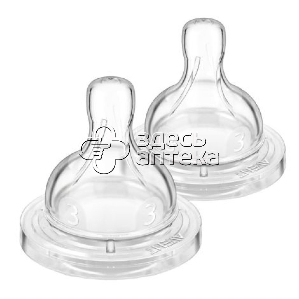 Авент Соска силиконовая Anti-Colic средний поток с 3 мес 2 шт 711₽