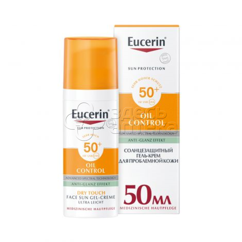 Eucerin Эуцерин гель-крем солнцезащитный для проблемной кожи лица SPF 50 50мл 1920₽