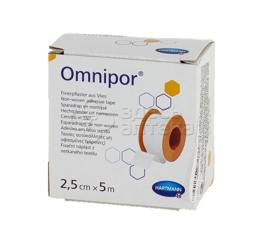 Пластырь Omnipor фиксирующий из нетканевого материала 25смх5м 250₽