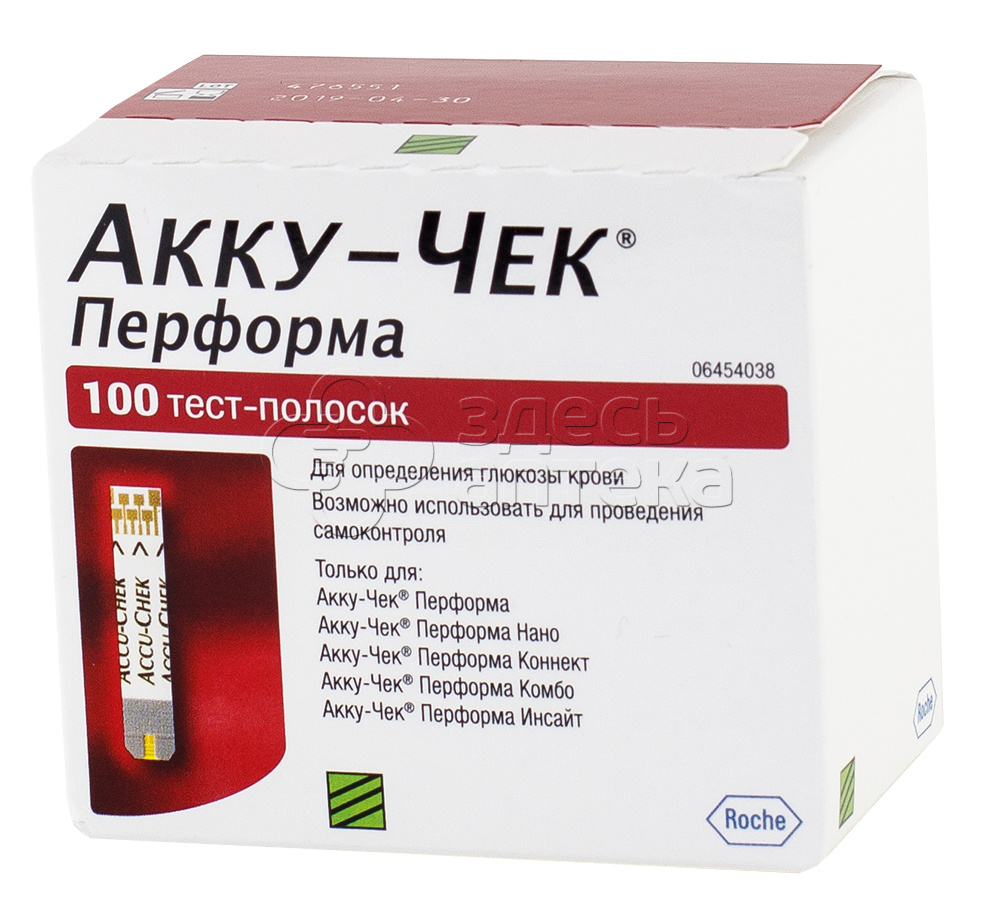 Тест-полоски Акку-Чек Перформа N100 3014₽