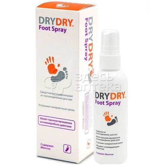 Средство от потовыделения Драй Драй Фут спрей дног флак 100мл 1140₽