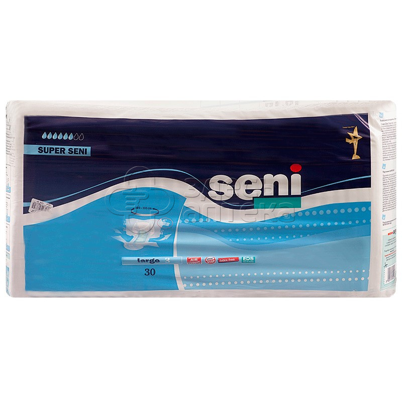 Подгузники для взрослых Супер Сени L100 - 150 см 30 шт 3086₽