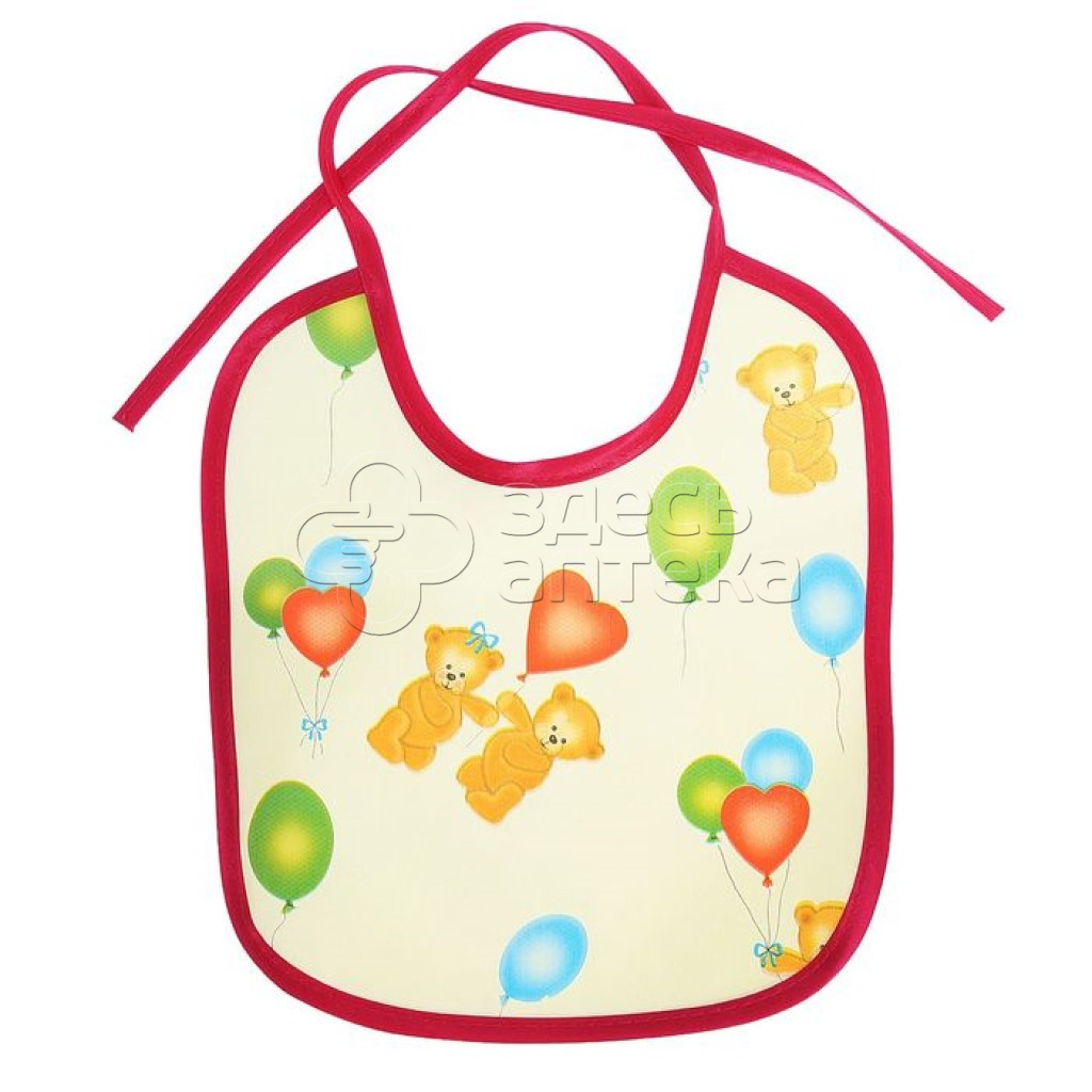 Дино и Рино Нагрудник-слюнявчик непромокаемый с ПВХ покрытием на завязках 20х22см 136₽