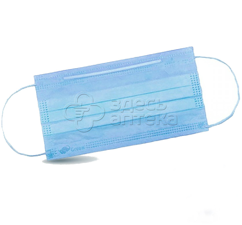 Маска 3-х слойная мед на резинках 5 шт 43₽