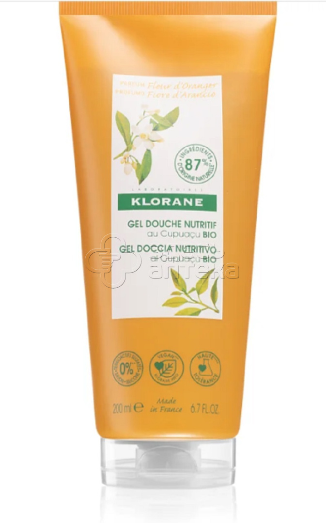 Клоран гель для душа питательный Цветок апельсина с органическим маслом Купуасу для детей с 3 лет и взрослых туба, 200 мл