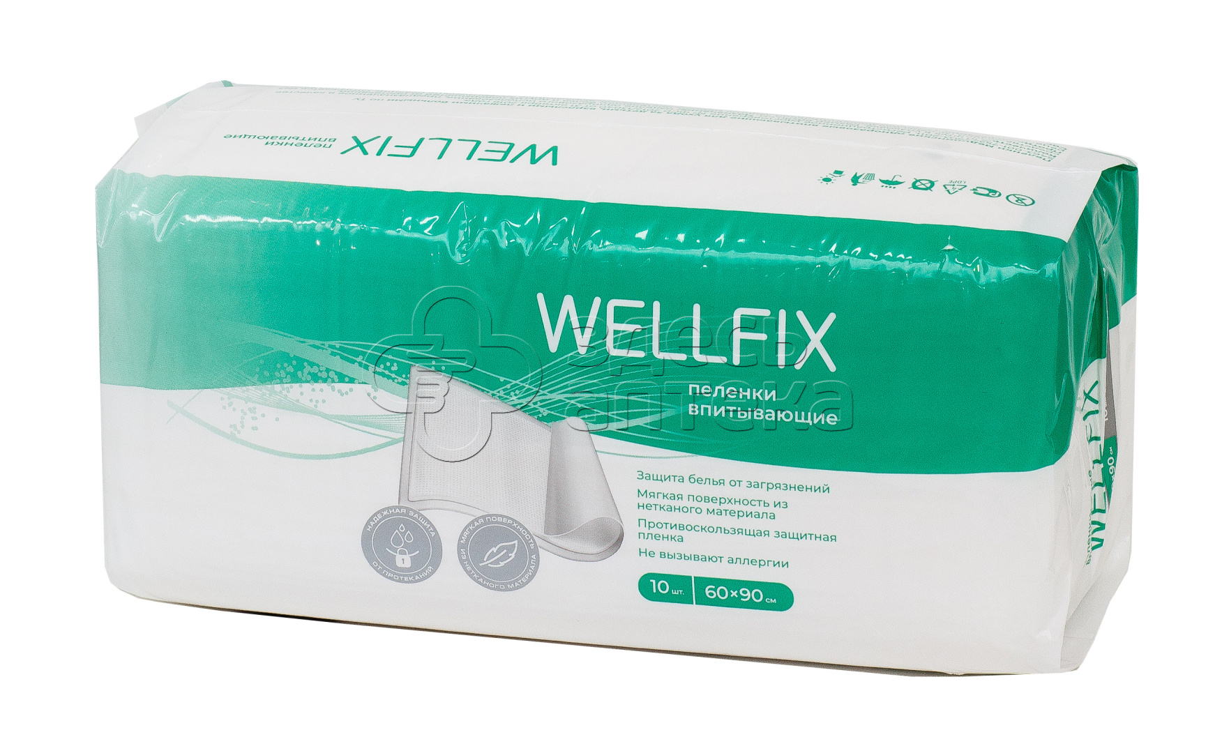 Пеленка впитывающая Wellfix 60х90 N10 602₽