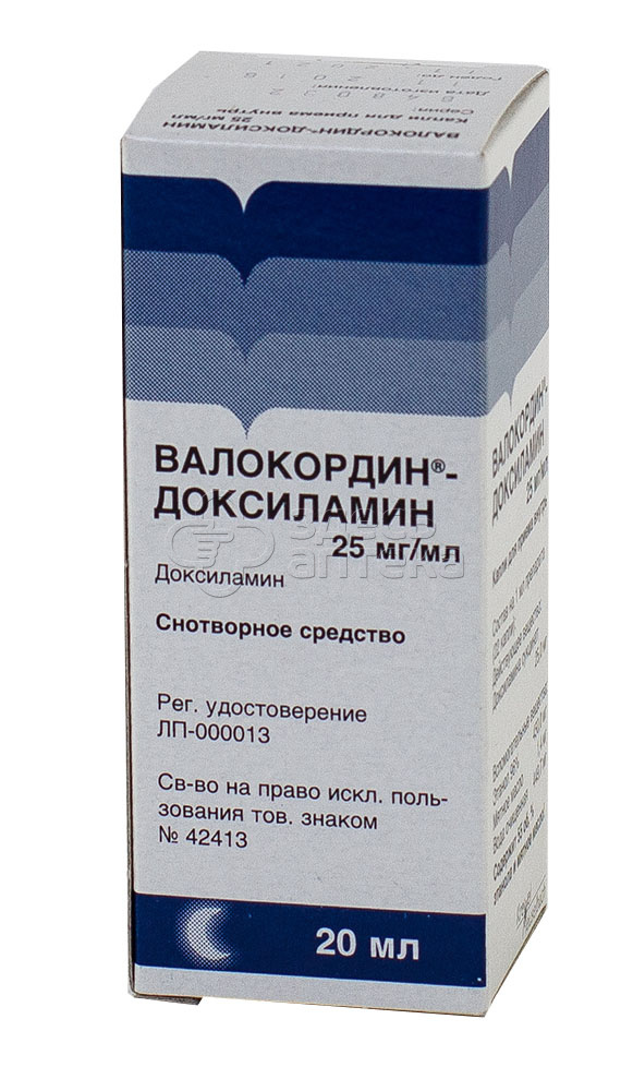 Валокордин -Доксиламин капли 25 мг/мл 20мл  в  Анапа, цена от .