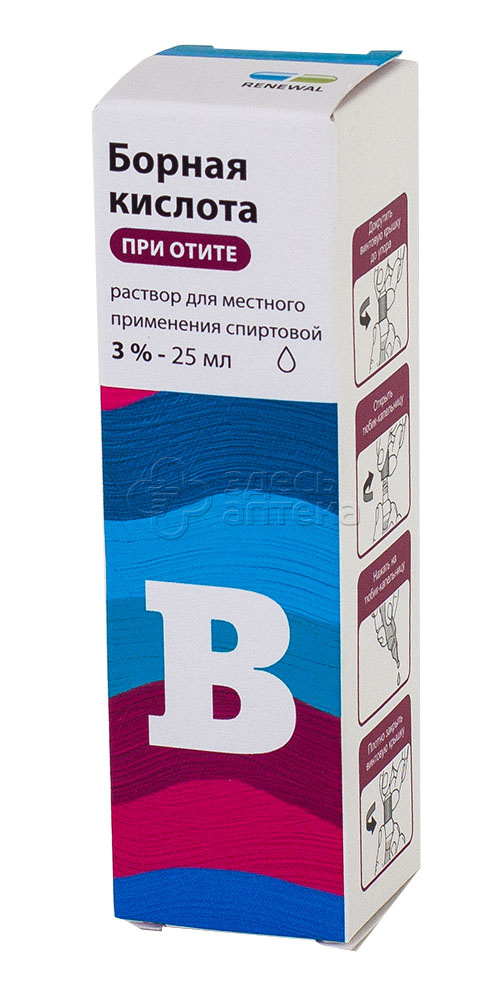 Борная кислота Renewal р-р спирт 3 25мл 209₽