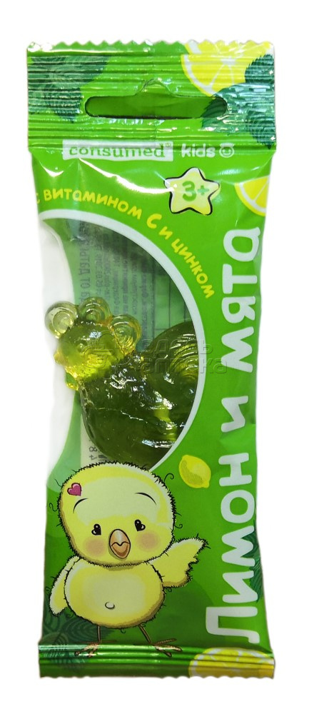 Леденцовая карамель с Цинком и витамином С Петушок Consumed со вкусом лимона 17 г 51₽