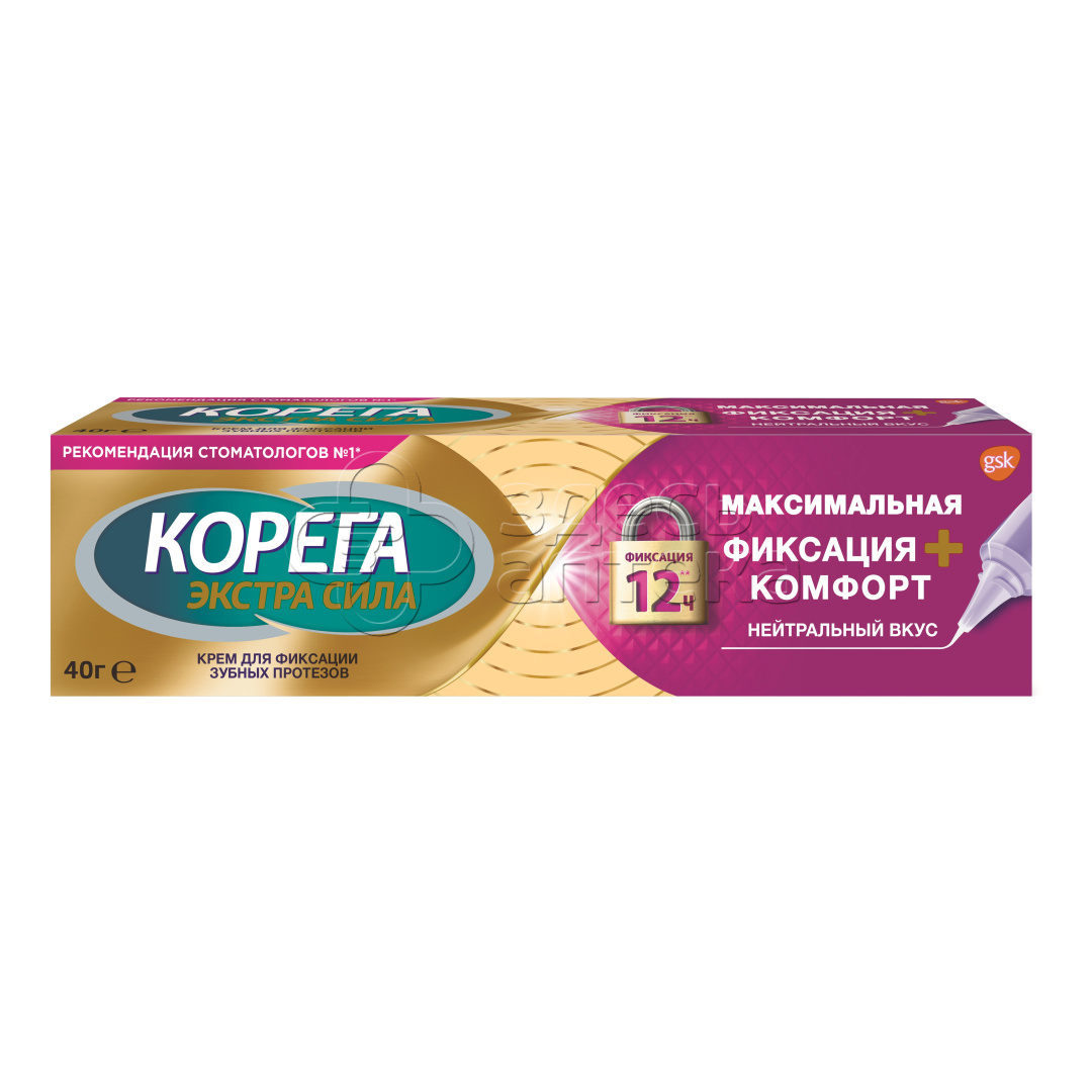 Крем для фиксации зубных протезов Корега Комфорт 40г 536₽