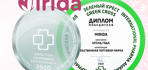 Торговая марка MIRIDA признана брендом года 2020!
